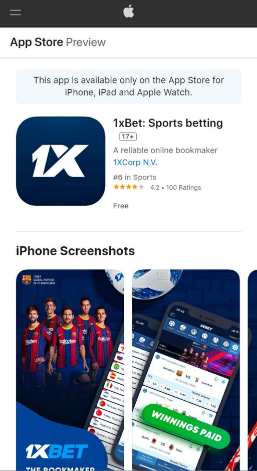 1xbet App Store
